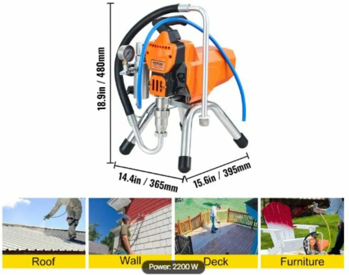 High Pressure Airless Sprayer Paint Spray Gun 2200 - Image 3