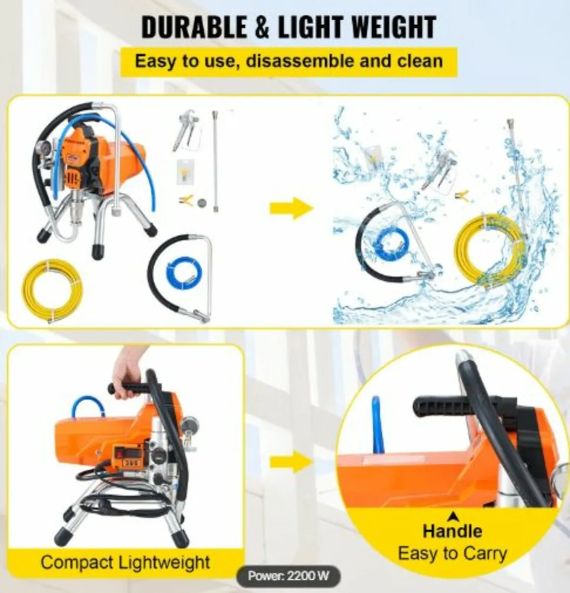 High Pressure Airless Sprayer Paint Spray Gun 2200 - Image 4