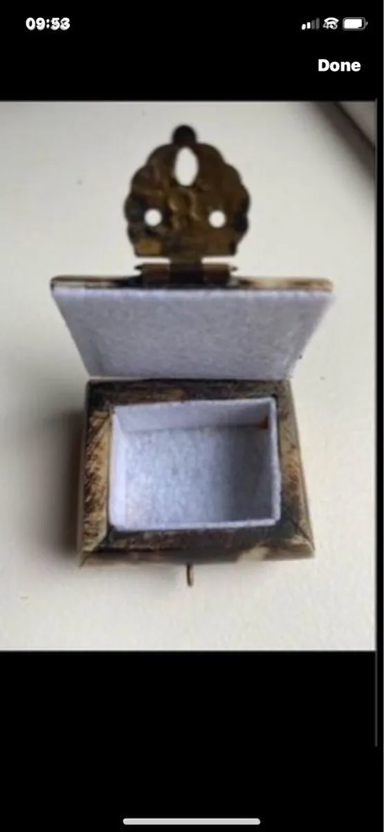 Vintage Bone & Brass Ring/ Jewellery Box - Image 3