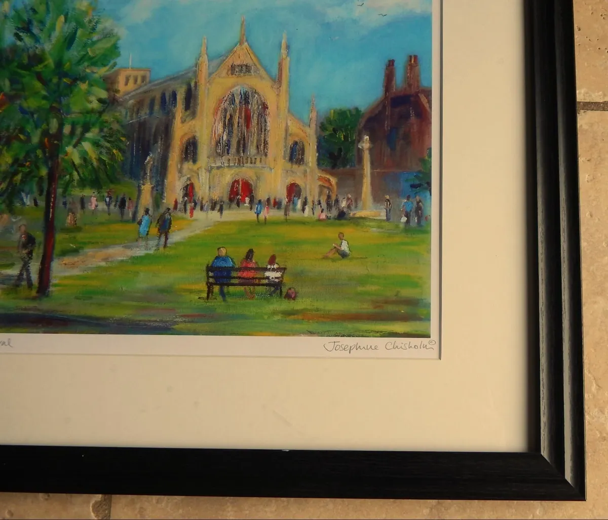 Large Signed Framed Print of Winchester Cathedral - Image 3