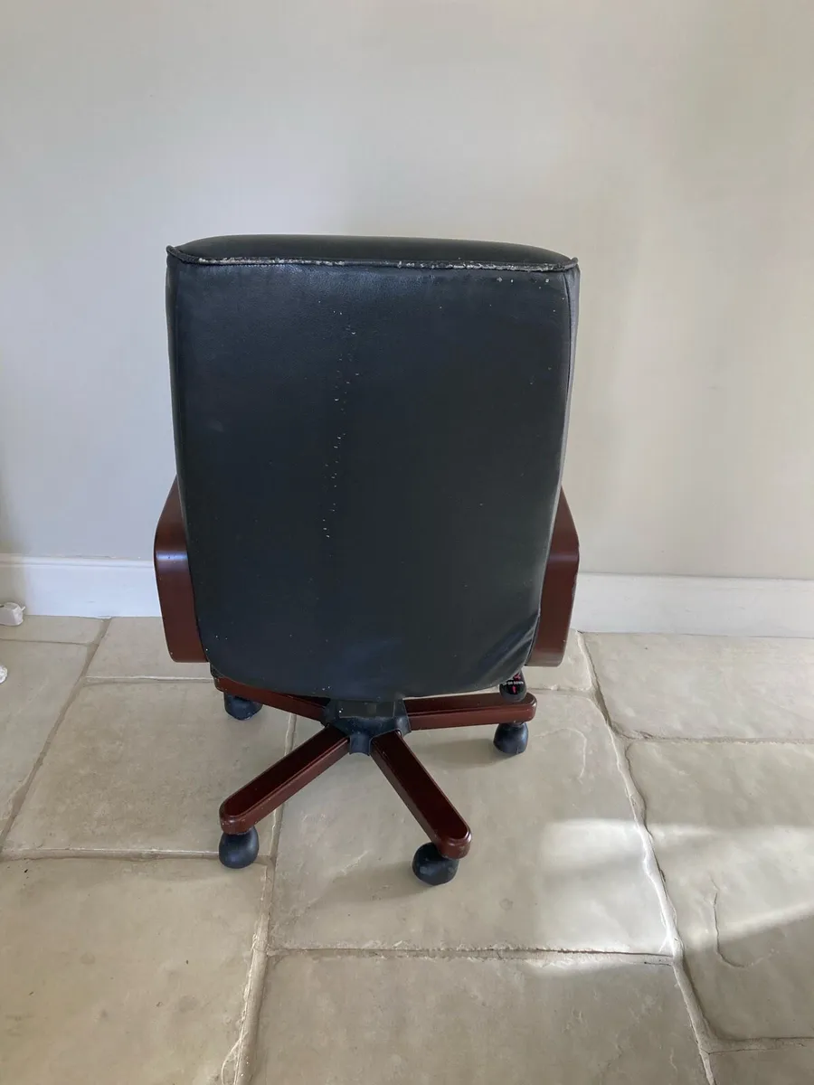 Black Leather office chair - Image 2