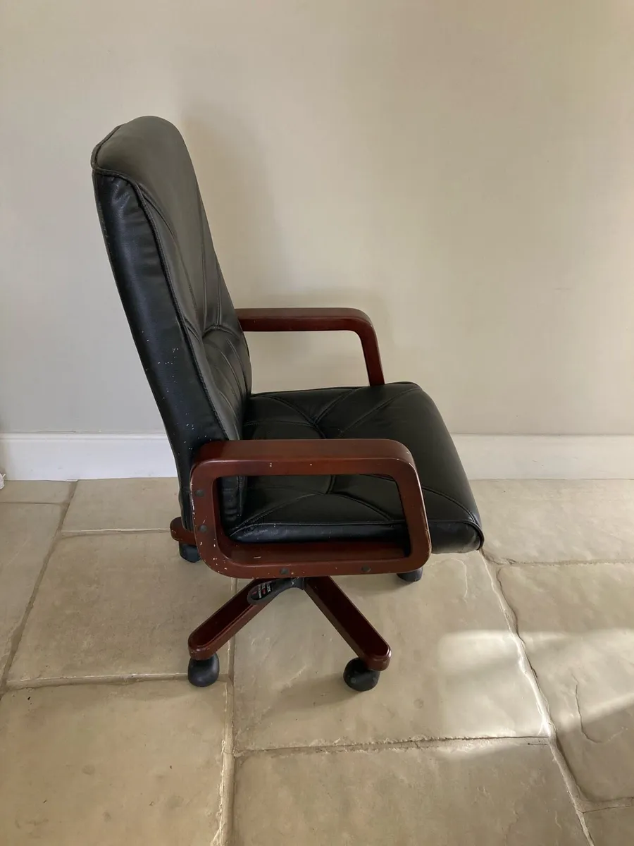 Black Leather office chair - Image 3