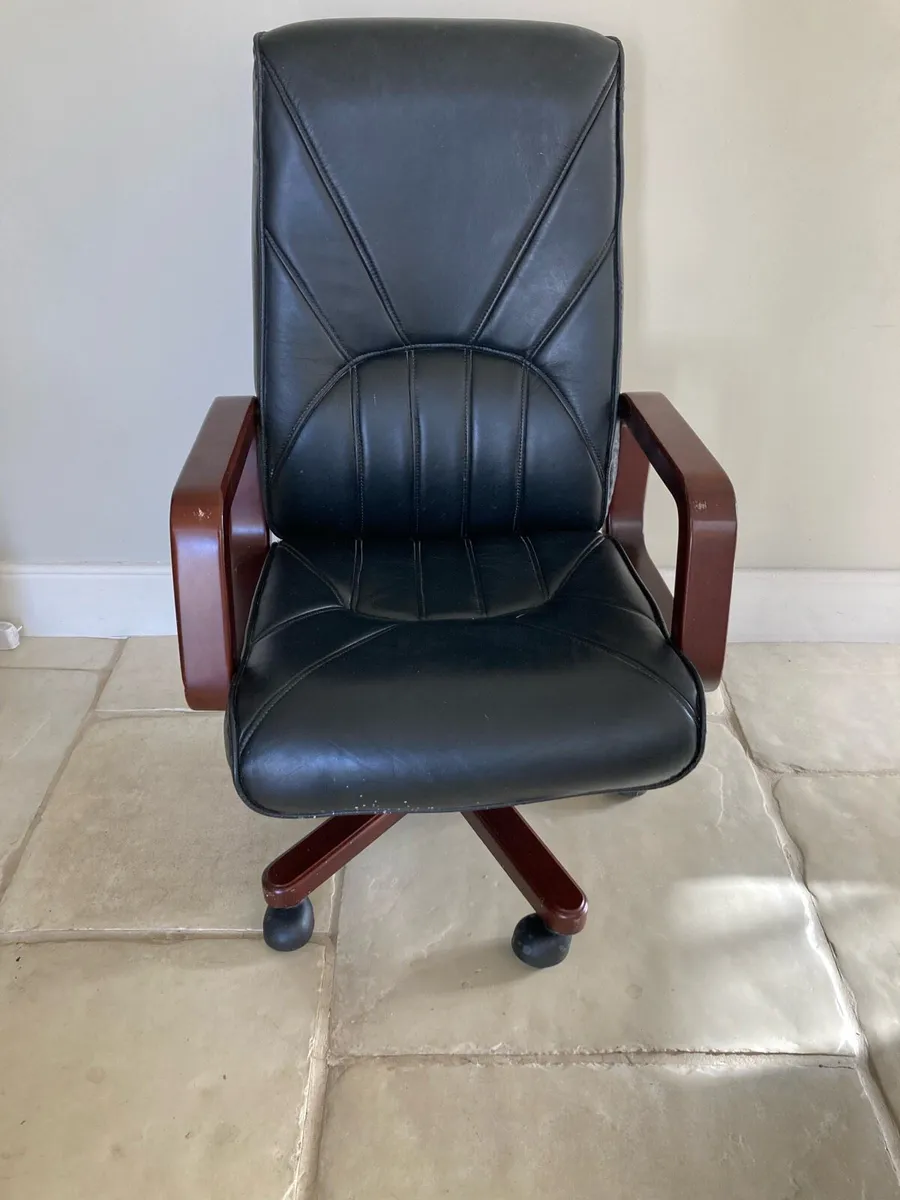 Black Leather office chair - Image 4