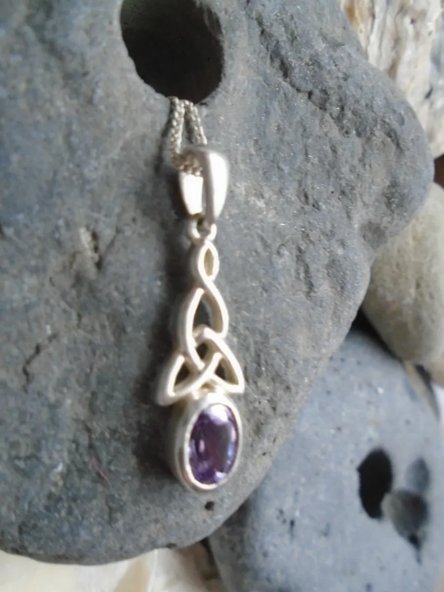 Amethyst, silver jewellery set, Earrings,Necklace - Image 2