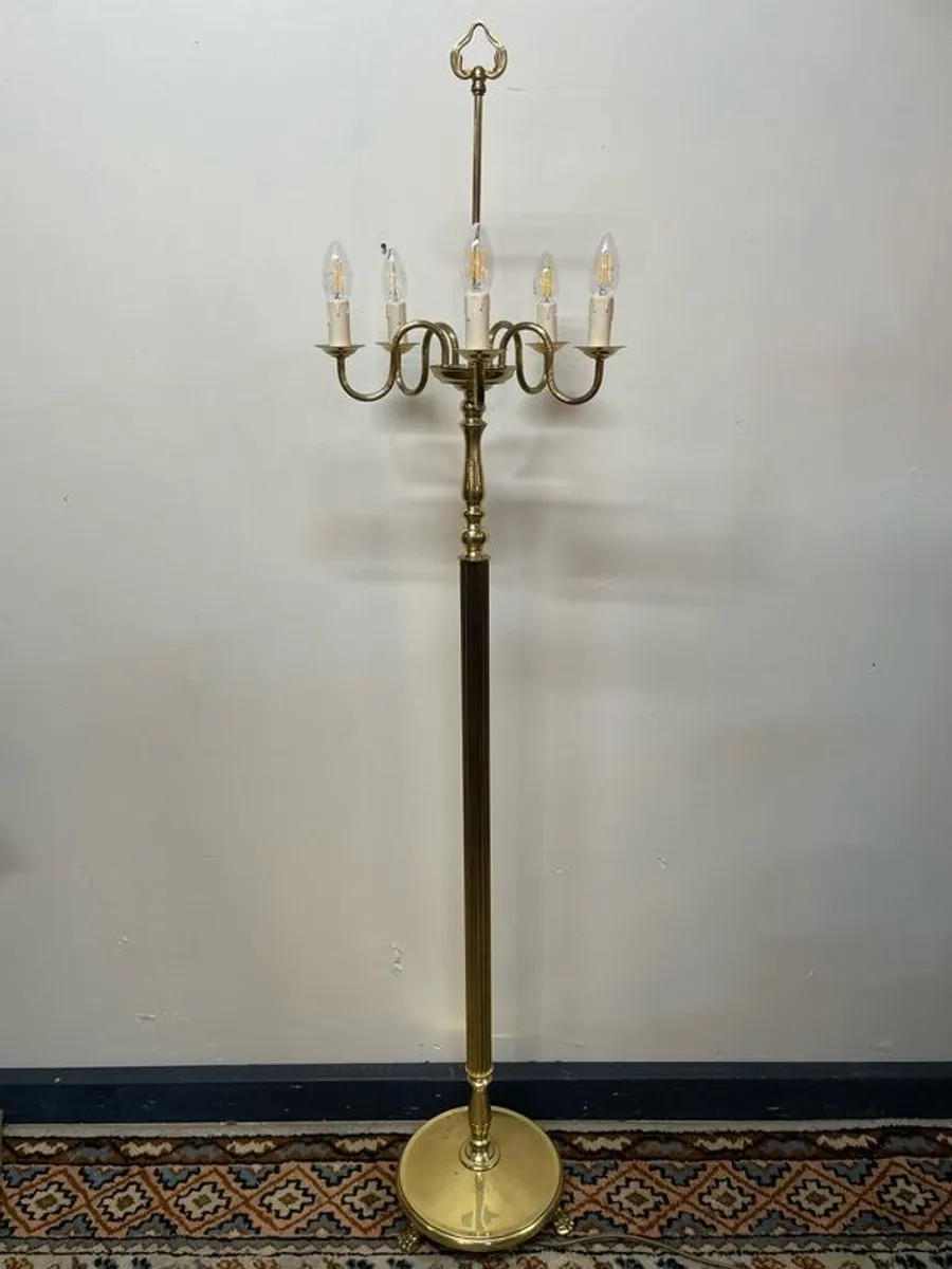 Vintage Flemish Brass Floor Lamp - Image 1