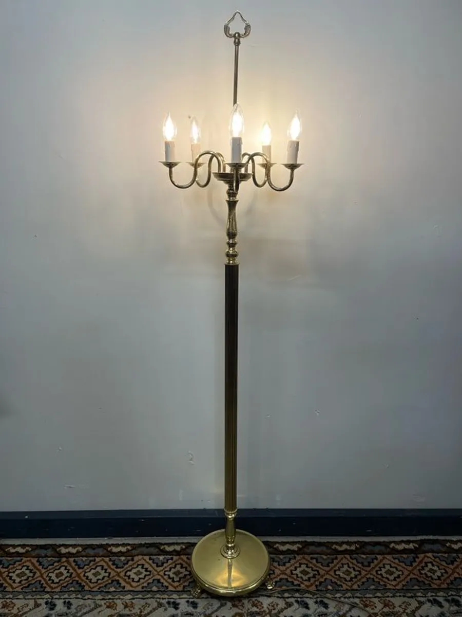 Vintage Flemish Brass Floor Lamp - Image 2