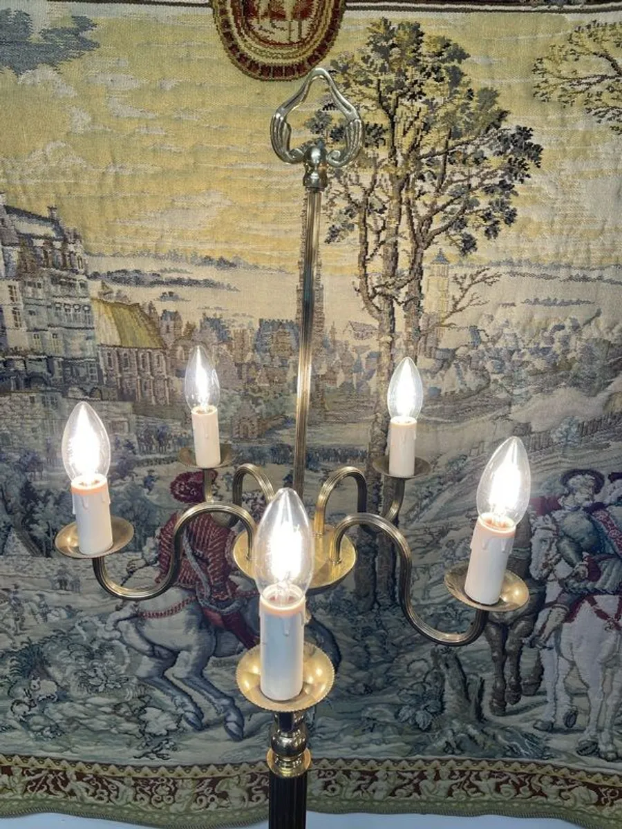 Vintage Flemish Brass Floor Lamp - Image 4