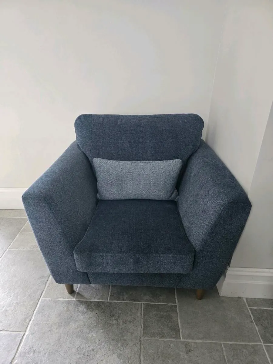 Brand New Custom Made Navy Armchair - Image 1