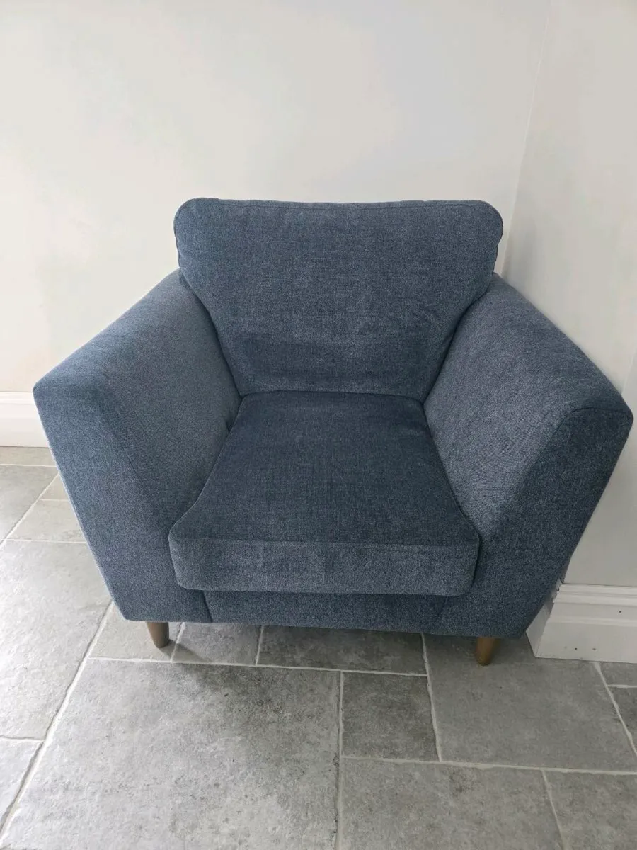 Brand New Custom Made Navy Armchair - Image 2