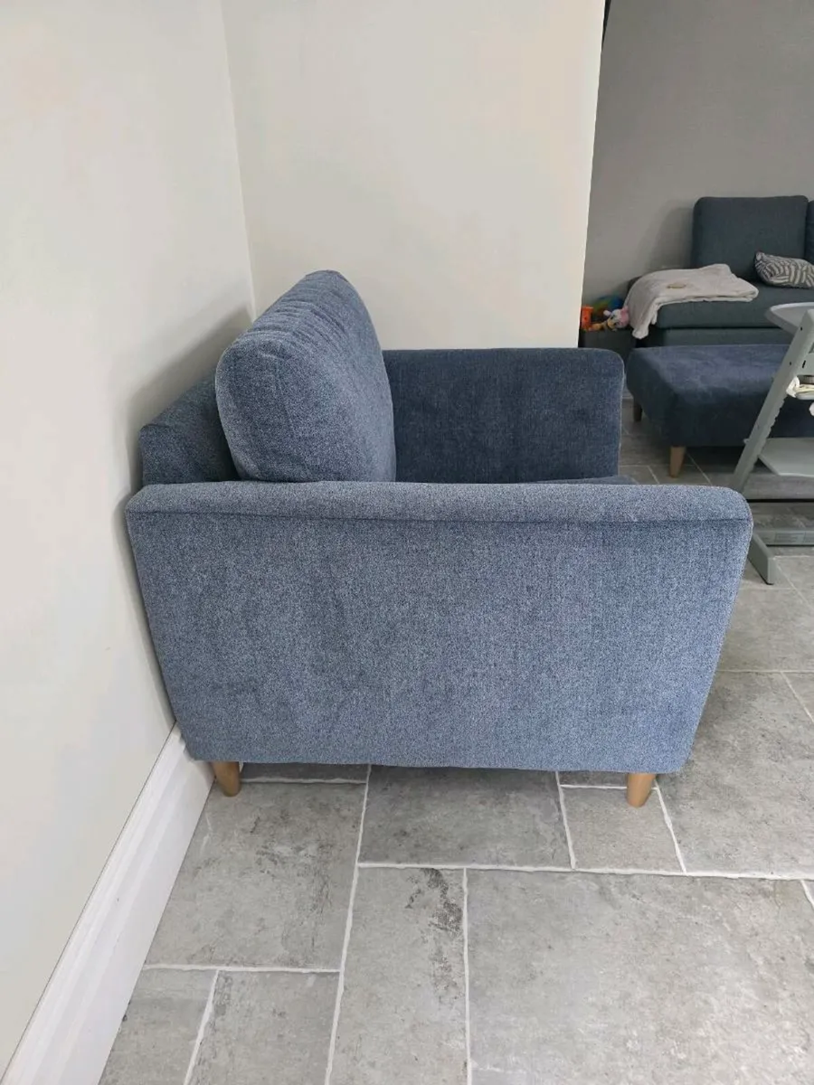 Brand New Custom Made Navy Armchair - Image 3
