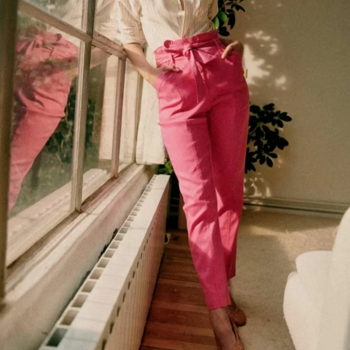 Sezane Hot Pink Arthuro High Waist Trousers 12UK - Image 2