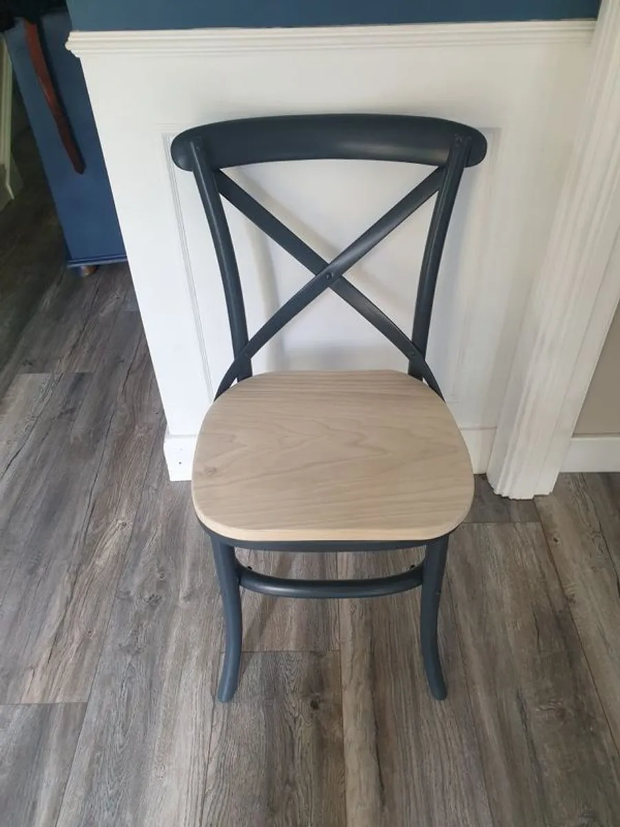 Bistro Crossback Solid Wood Chairs x 5 - Image 1