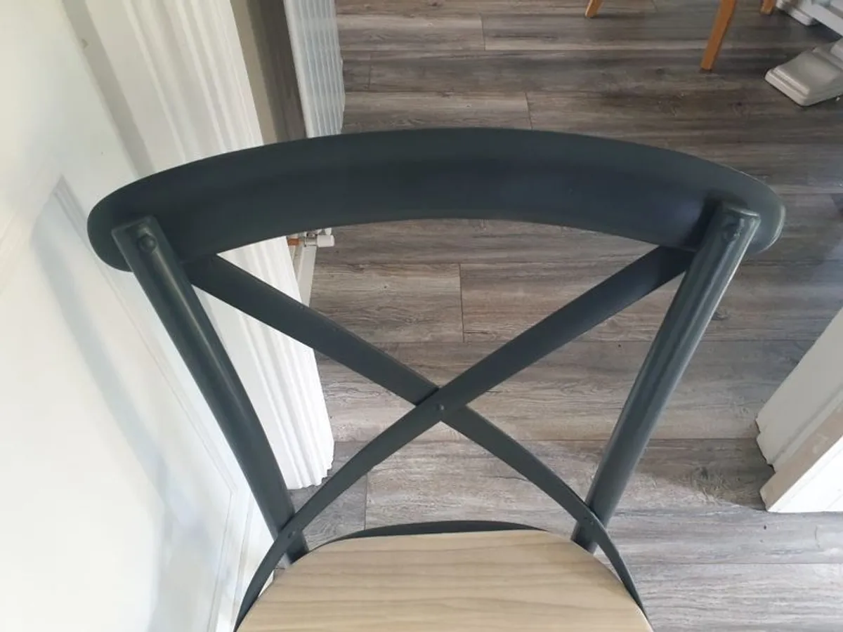 Bistro Crossback Solid Wood Chairs x 5 - Image 3