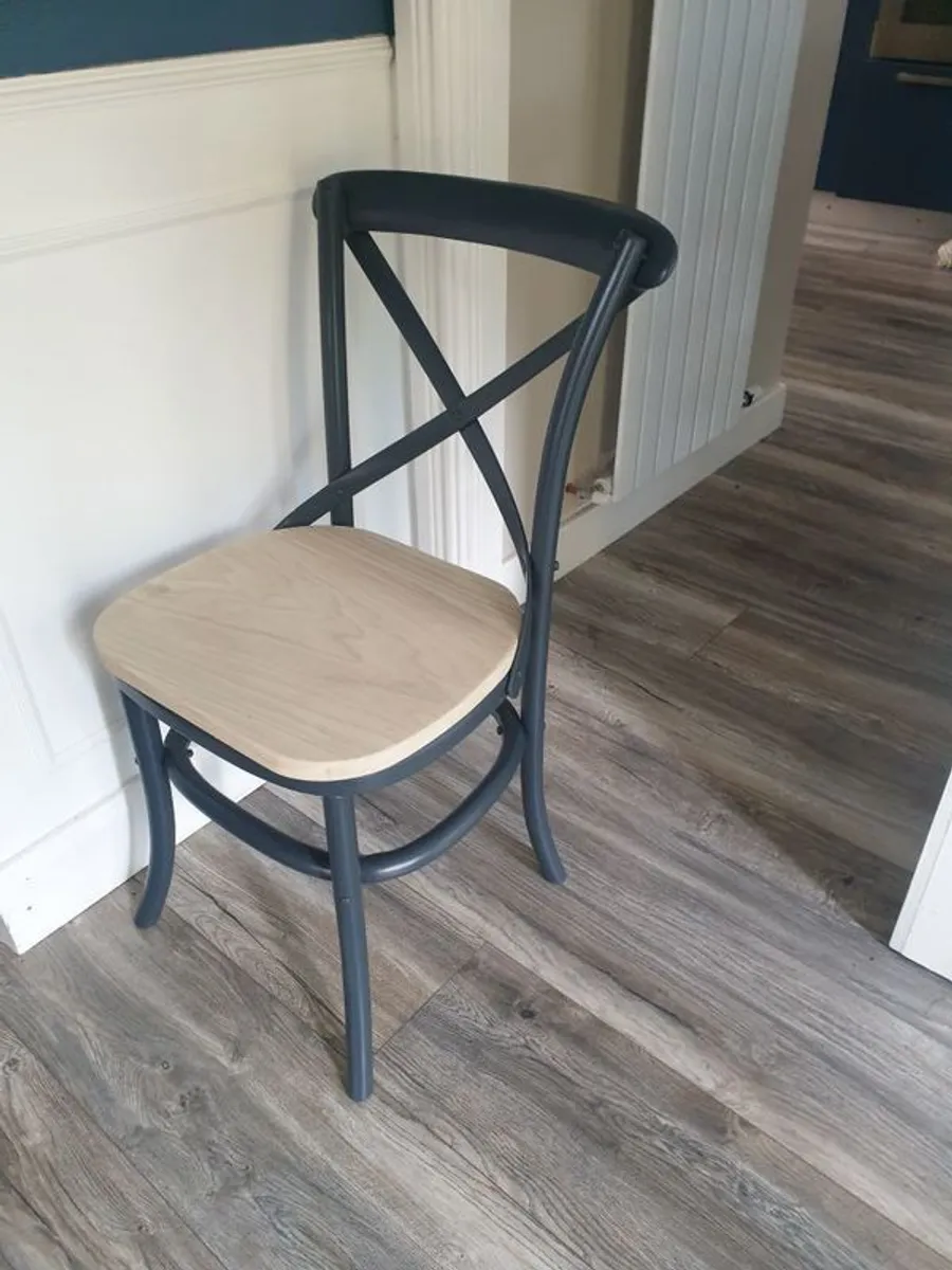 Bistro Crossback Solid Wood Chairs x 5 - Image 4