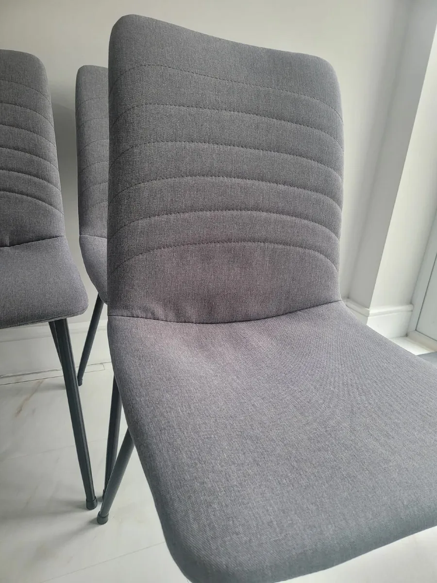 6 Kitchen Chairs - Grey - Image 2