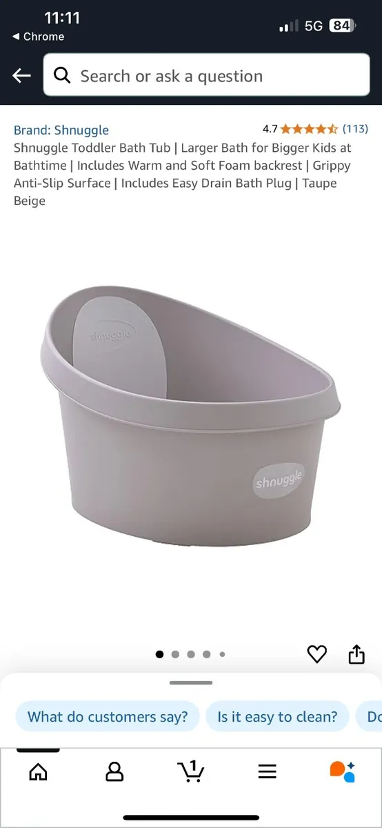 Shnuggle Bath Toddler Size - Image 1
