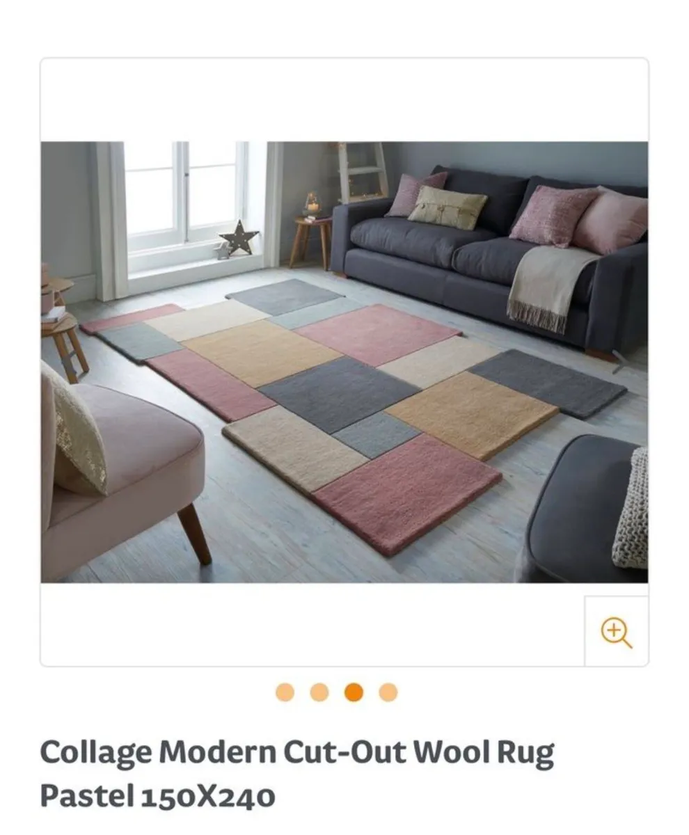 Collage Modern Cut-Out Wool Rug Pastel 150X240 - Image 1