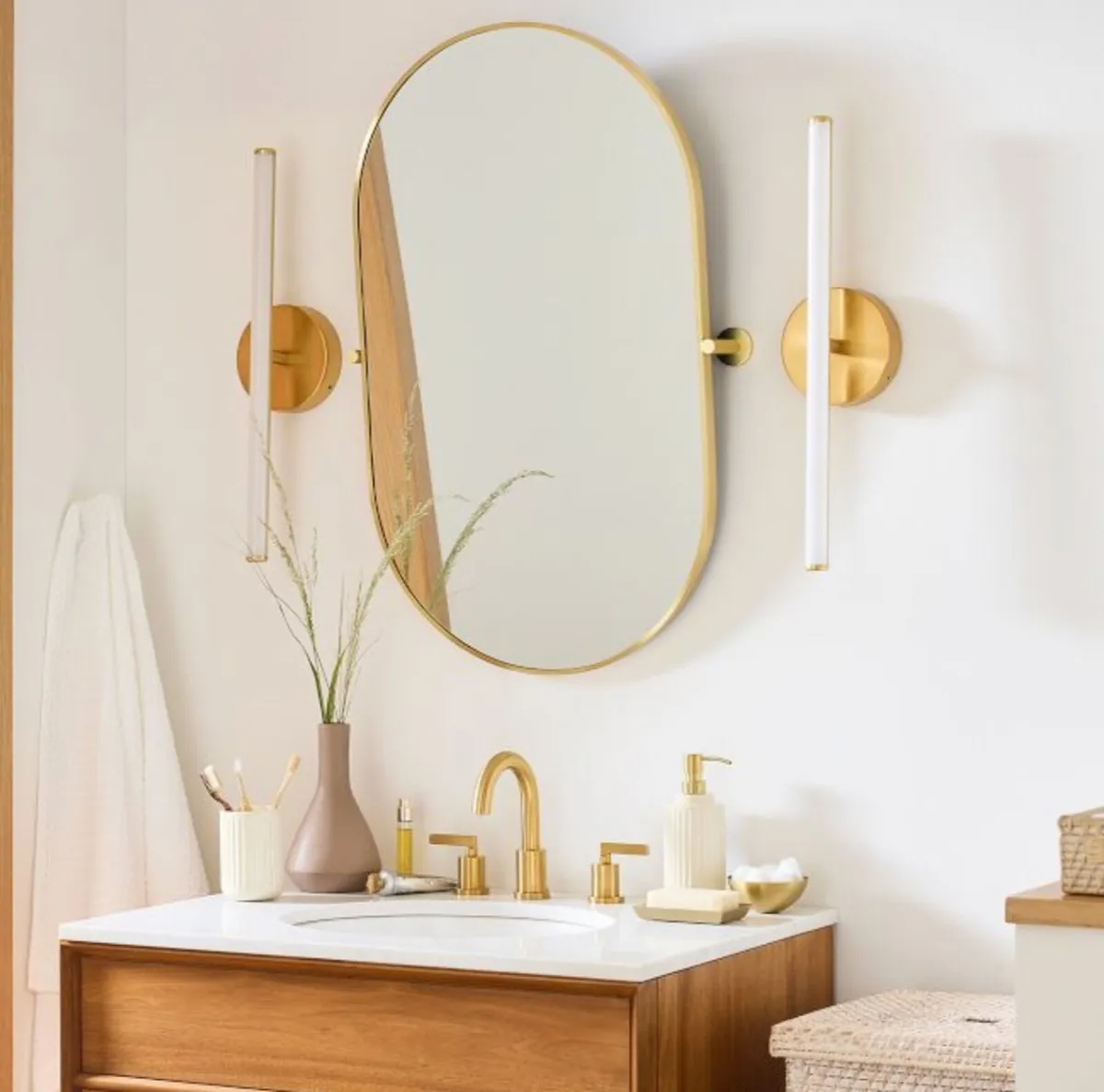Two Light Rod LED Wall Sconces - West Elm - Image 1