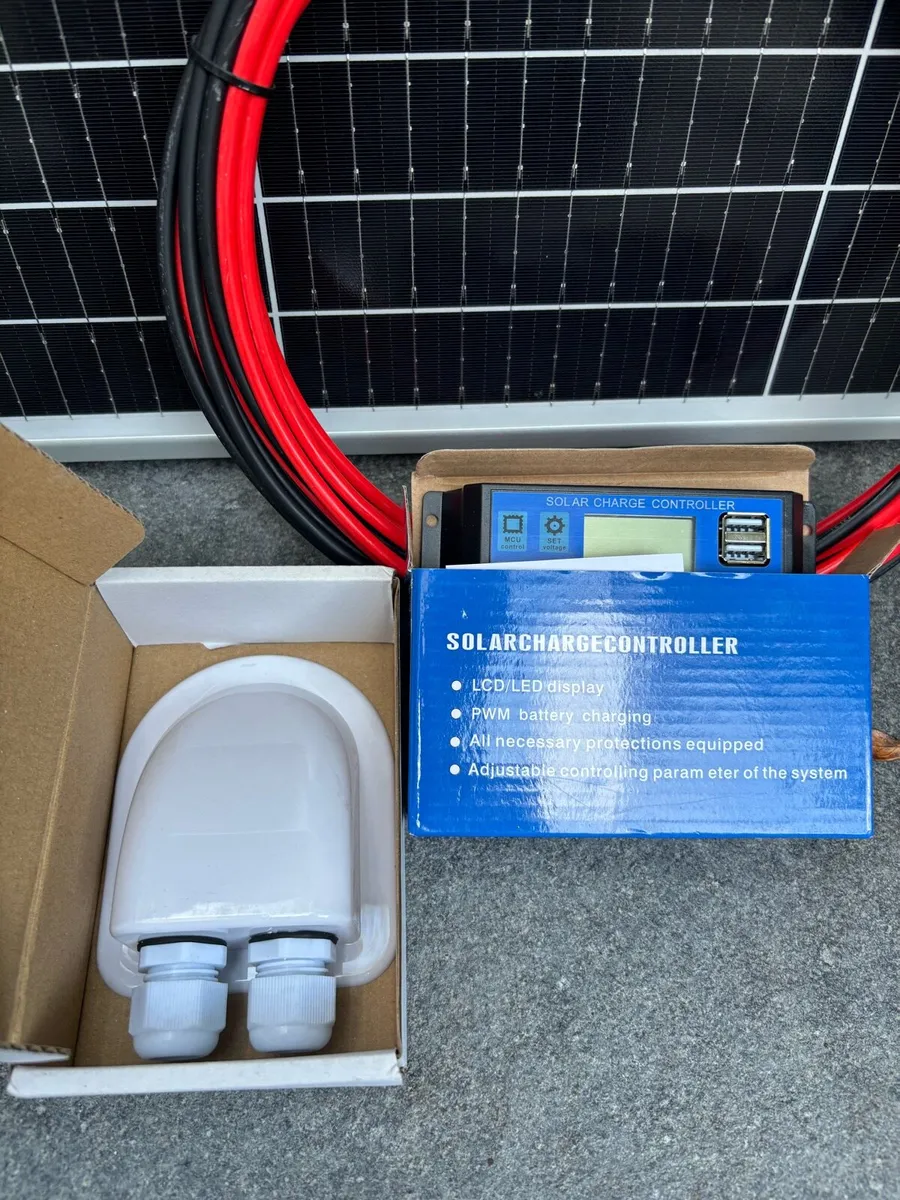 50W Solar panel kit with cable, controller, gland - Image 1