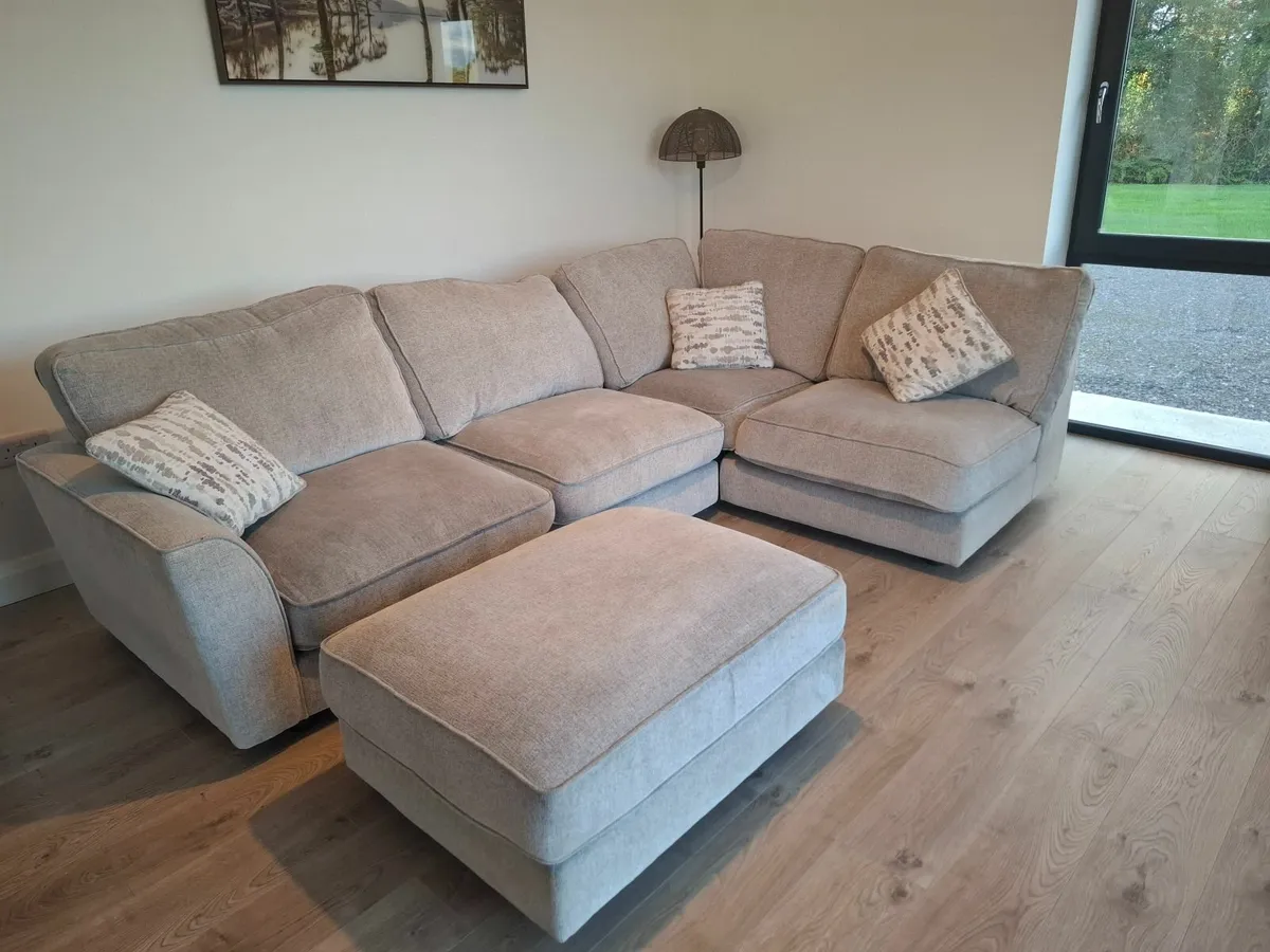 Corner Sofa with Footstool - Image 1