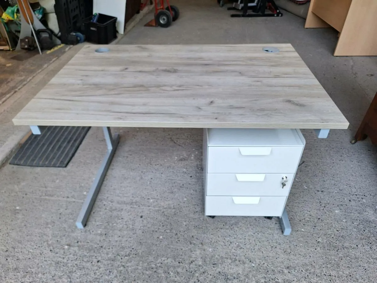 Office desk and file cabinet (DELIVERY) - Image 1