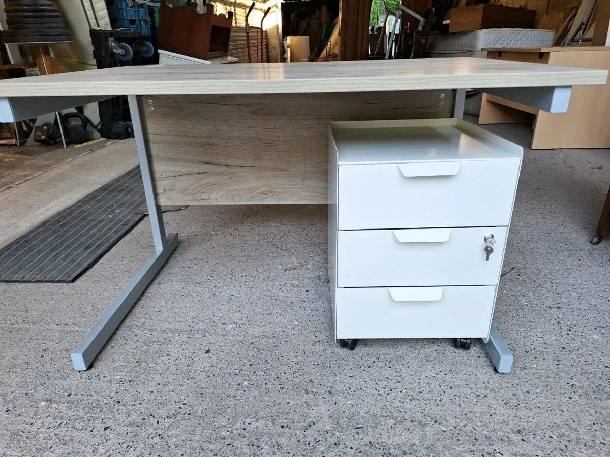 Office desk and file cabinet (DELIVERY) - Image 2