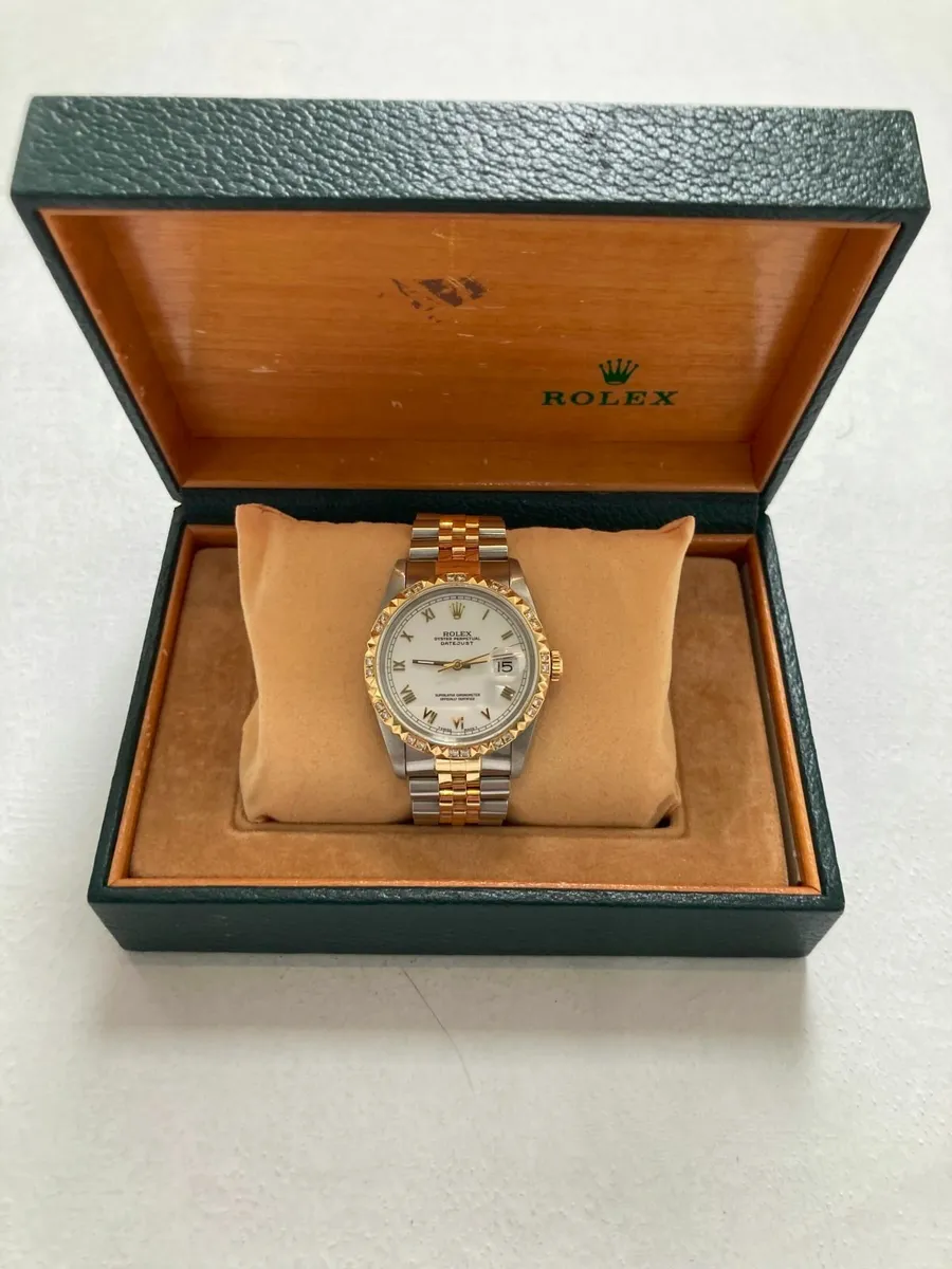 ROLEX DATE JUST 36 MM FACTORY DIAMOND BEZEL - Image 1