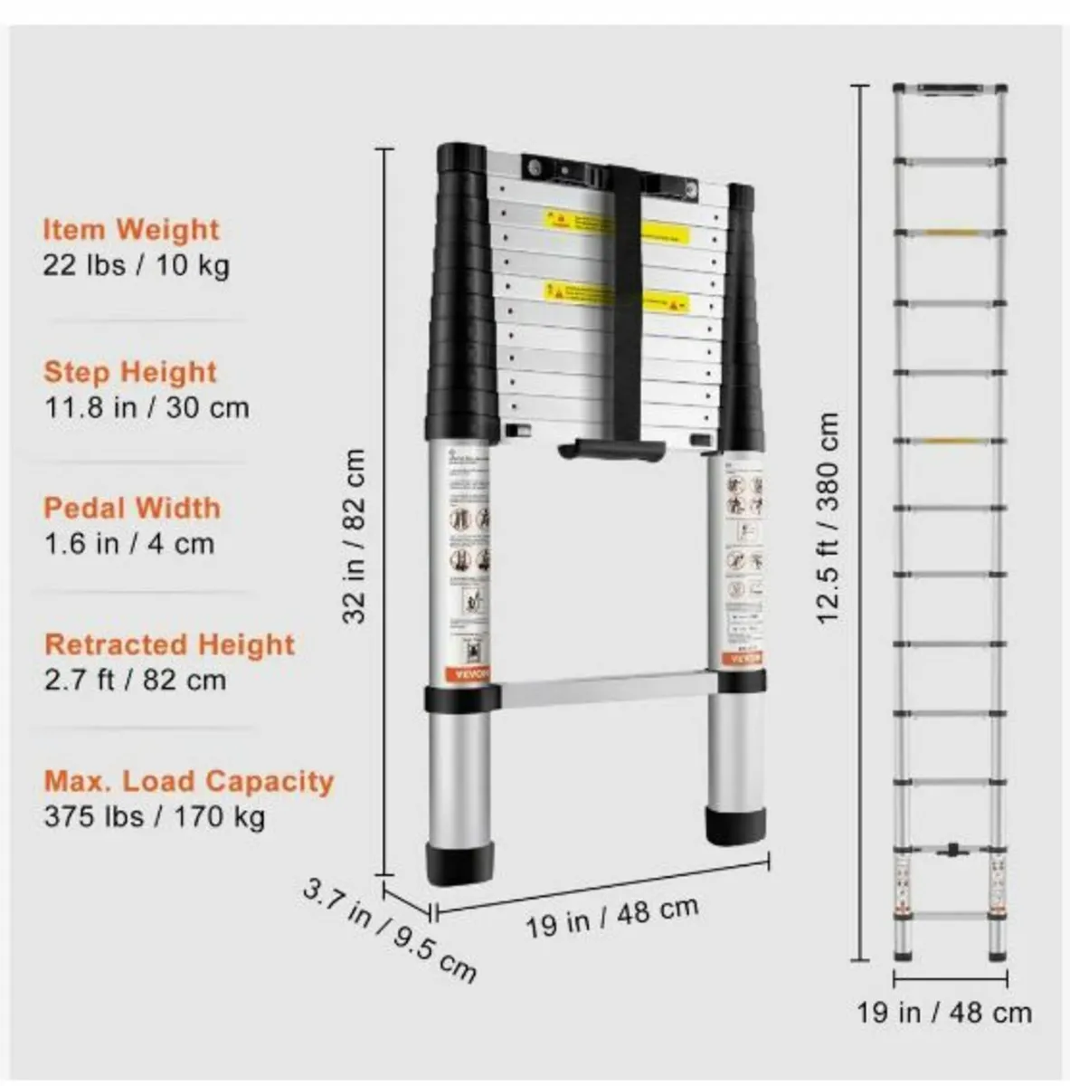 Telescoping Ladder Aluminum Extension - Image 4