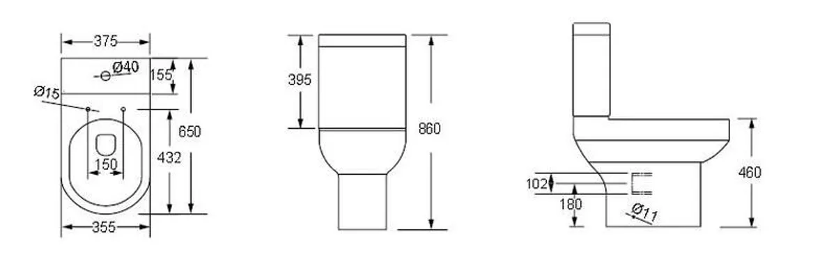 Curved CC Comfort RIMLESS Toilet Complete in One Box - Image 2