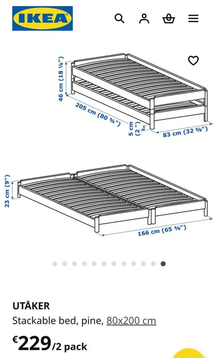 Single Bed Ikea Utaker - Image 2