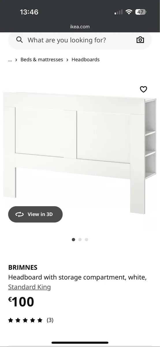 White IKEA Brimnes Headboard - Image 4