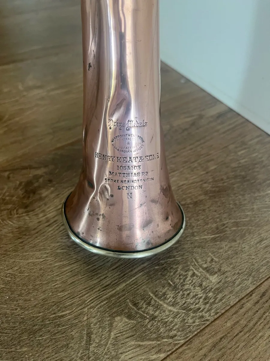 Antique Henry Keat London Copper Coach Horn - Image 3