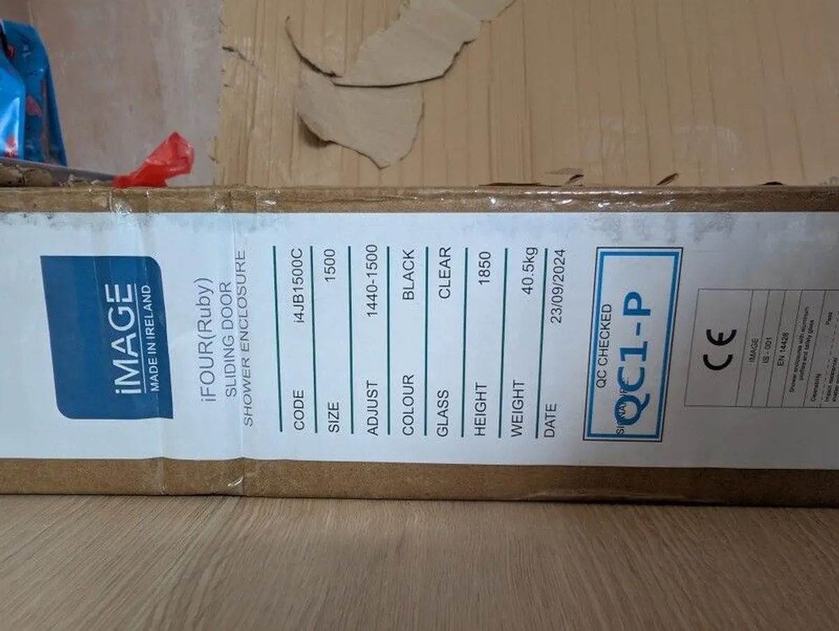 New in box Black slider shower door 1500 - Image 2