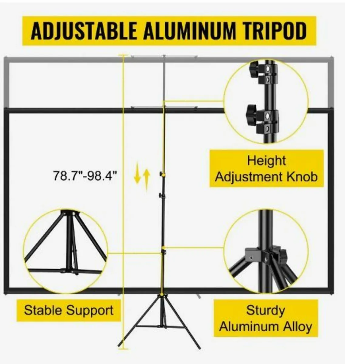 Tripod Projector Screen with Stand 70 inch - Image 4