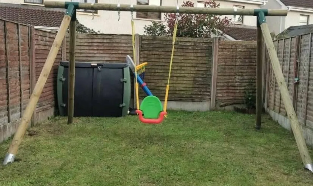 Outdoor swing frame