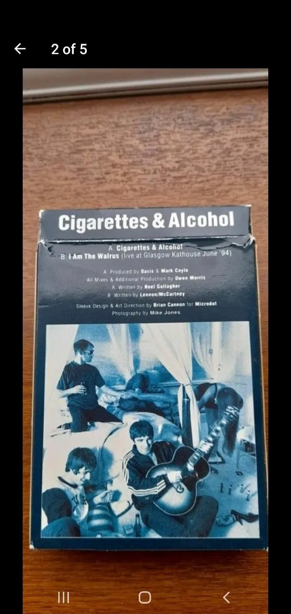 Oasis Cig &A casette 1994 RARE - Image 3