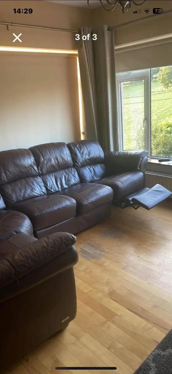 Italian Leather Corner Suite - Image 2