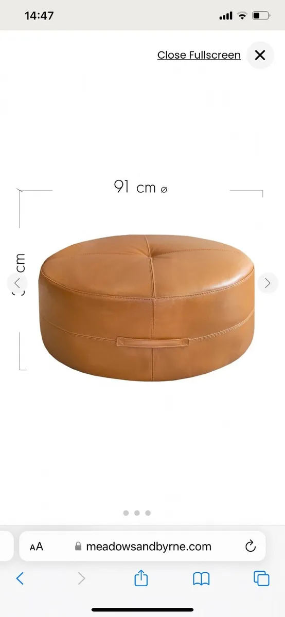 Brown leather Ottoman - Image 2