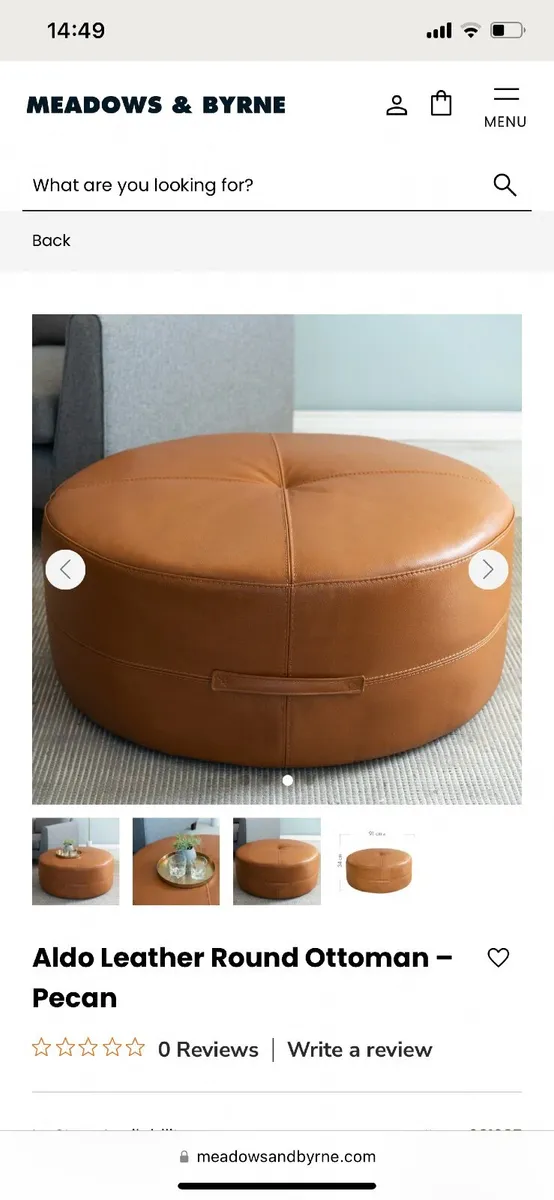 Brown leather Ottoman - Image 1