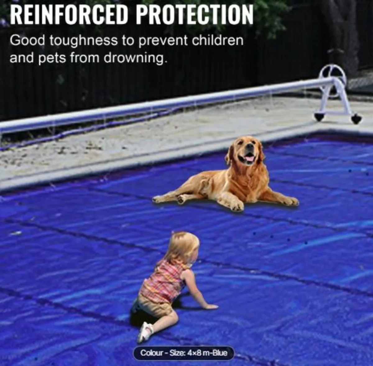 Pool Safety Cover, 13x26 ft In-ground Pool Cover, - Image 2
