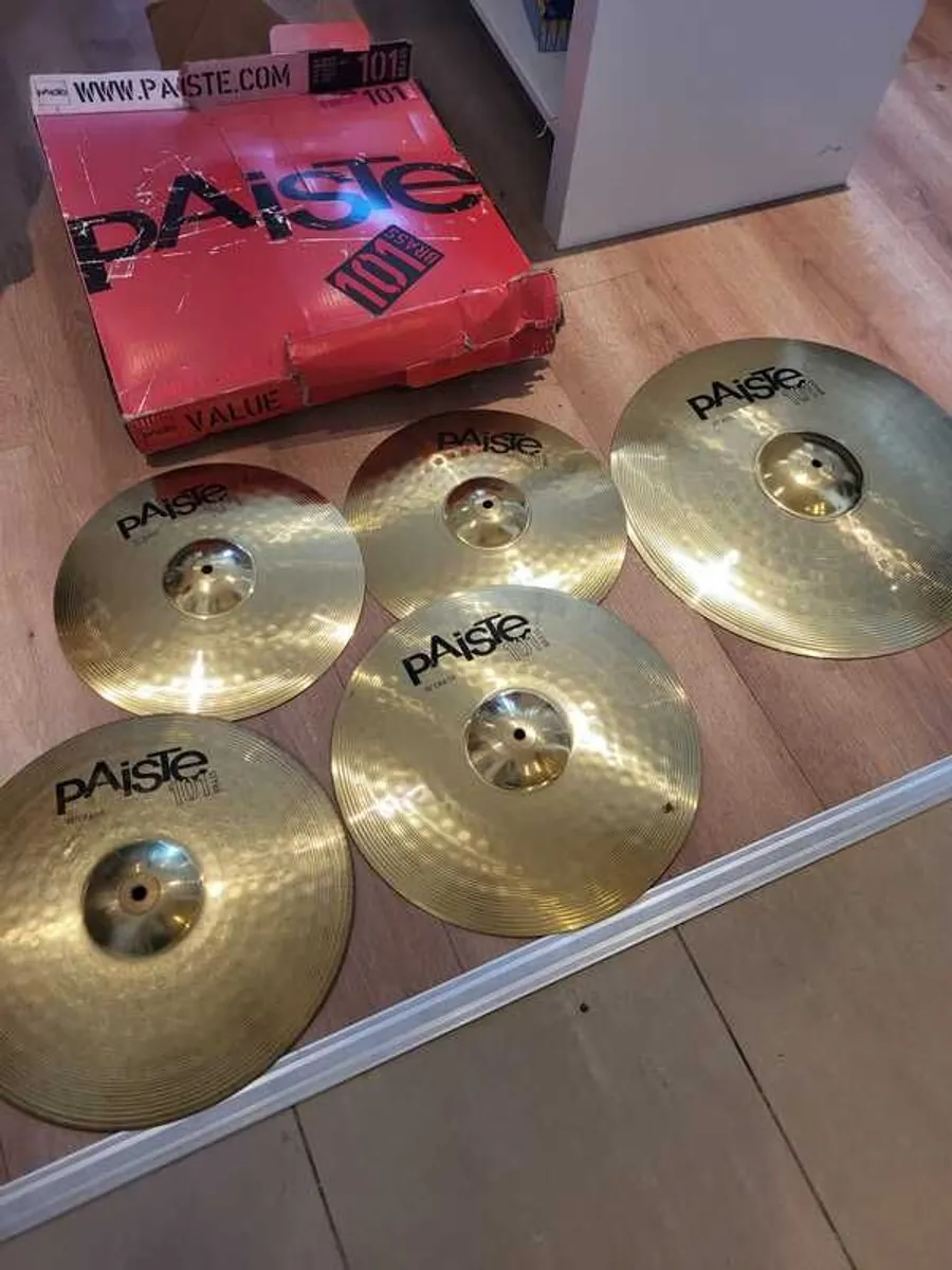 Paiste 101 Brass Cymbal Set with Box (5-Piece) - Image 1