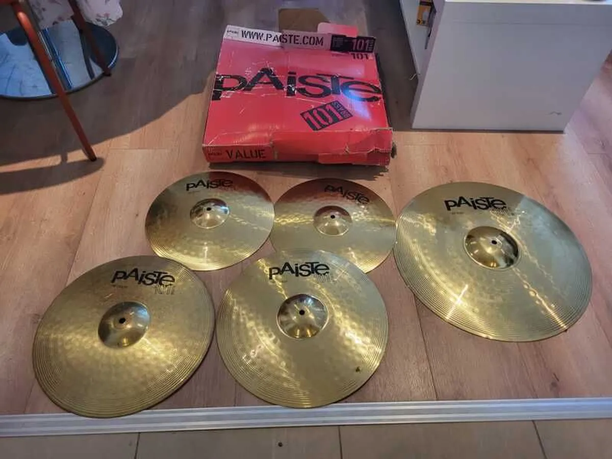 Paiste 101 Brass Cymbal Set with Box (5-Piece) - Image 2