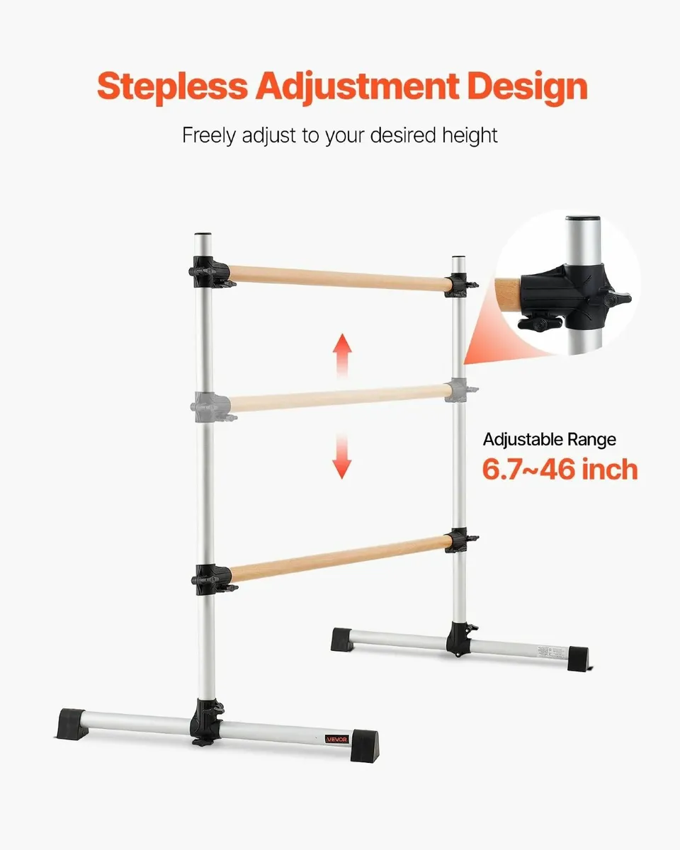 Portable Adjustable Ballet Dance Barre Freestandin - Image 2