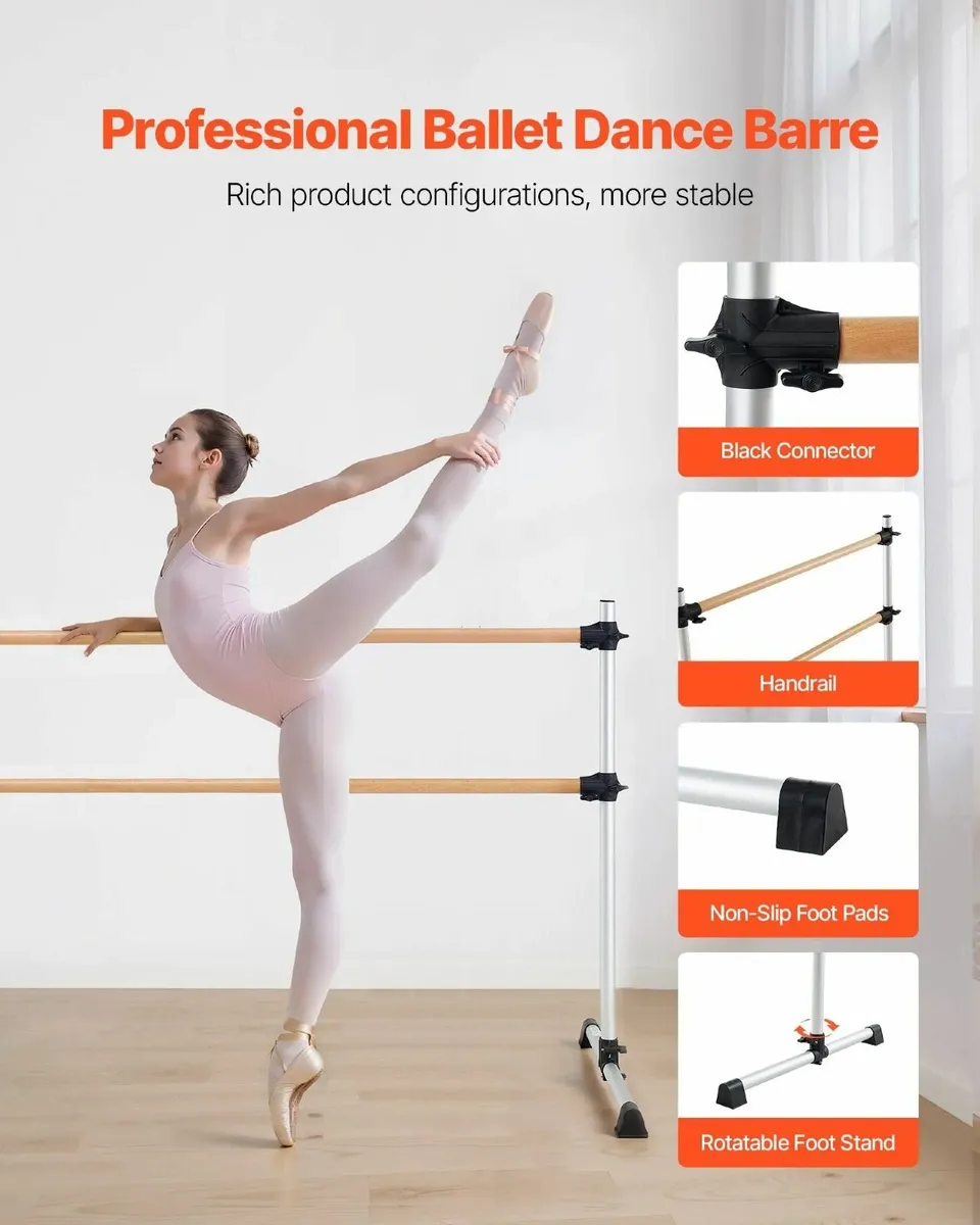 Portable Adjustable Ballet Dance Barre Freestandin - Image 3