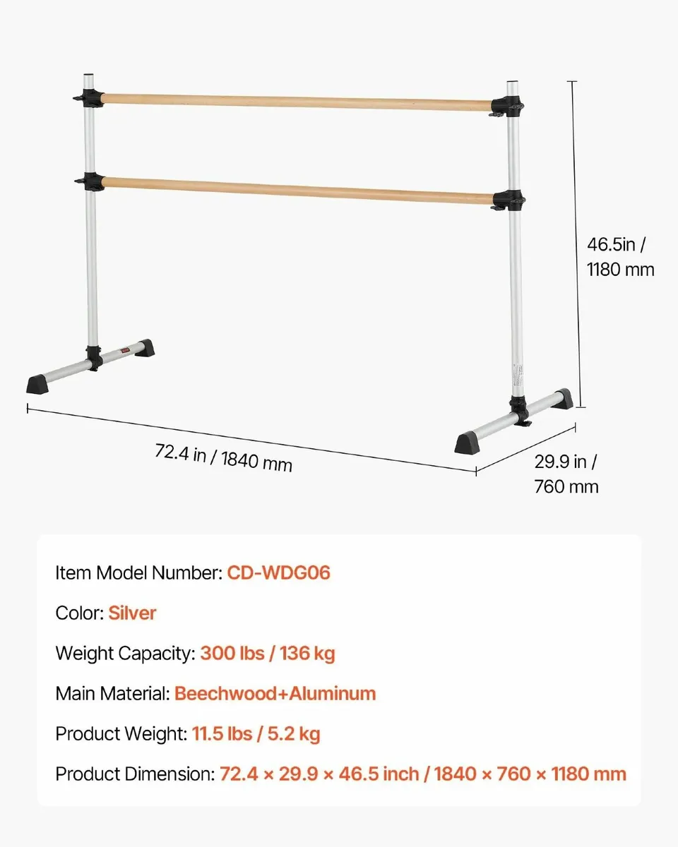 Portable Adjustable Ballet Dance Barre Freestandin - Image 4