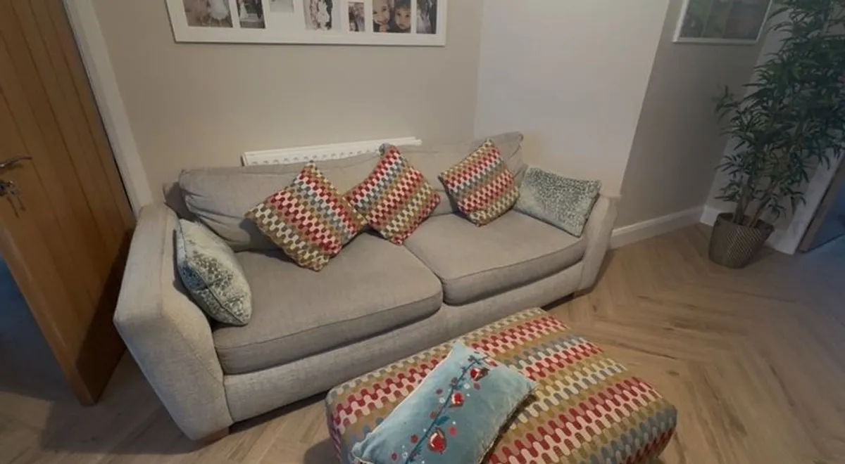 Dfs Sofa 3+2 + Foot Stool Need Gone By The Weekend Make An Offer - Image 1
