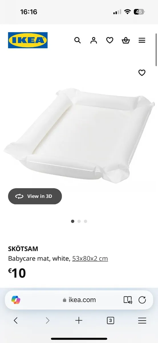 Ikea baby changing table with mat & 2 covers - Image 3