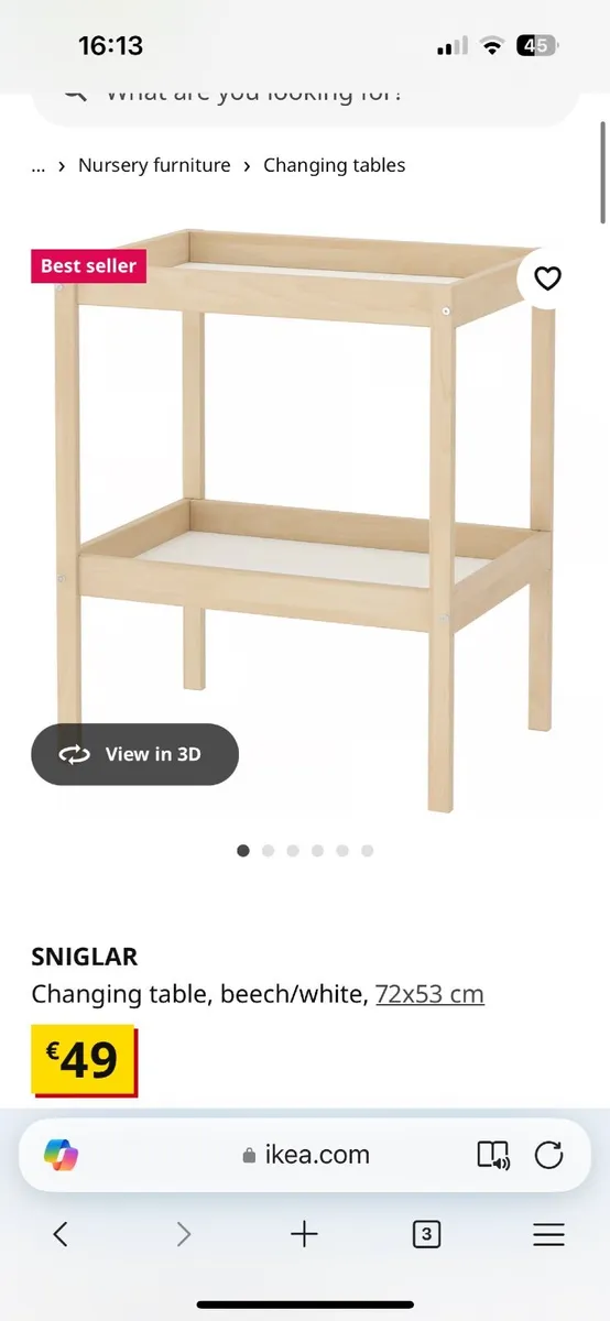 Ikea baby changing table with mat & 2 covers - Image 2