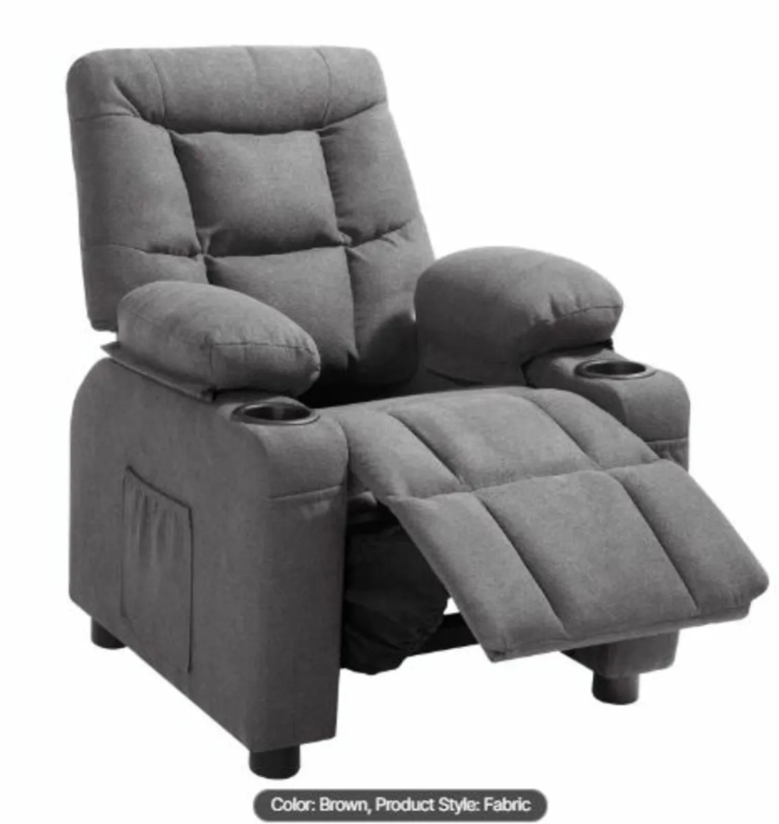 Kids Reclining Chair Toddler Recliner with Cup - Image 4