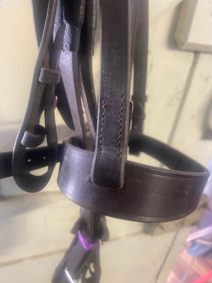 NEW Brown ex full hunt bridle with rubber reins - Image 4